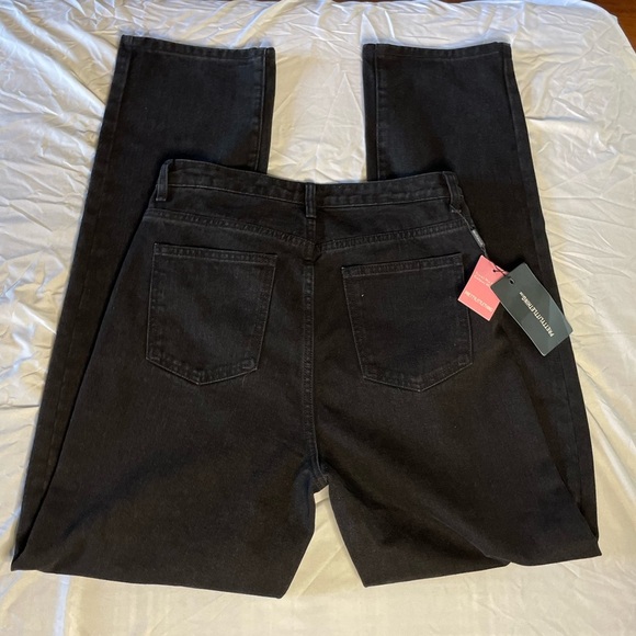 Pretty Little Thing Washed Black High Waist Straight Leg Jeans - Picture 8 of 9